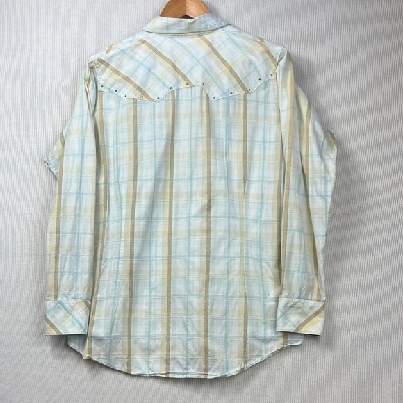 ARIAT Women’s XL Plaid Snap Front Western Shirt Top Long Sleeve Studded Collared - Picture 10 of 11